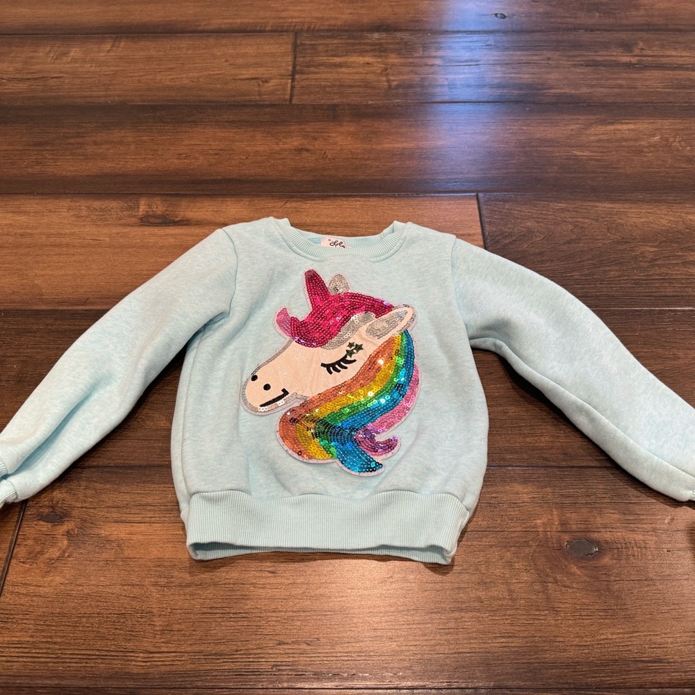 Lola and the boys unicorn sequin sweatshirt 4T